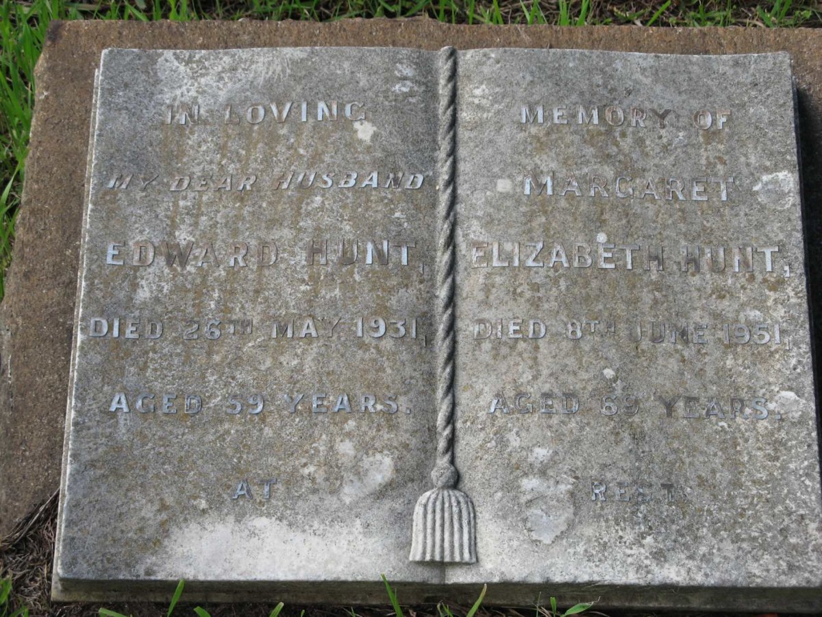HUNT Edward -1931 &amp; Margaret Elizabeth -1951