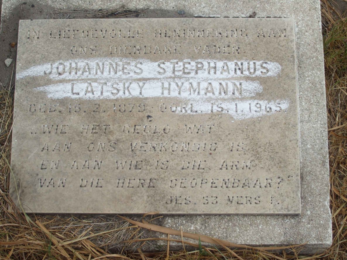 HYMANN Johannes Stephanus Latsky 1879-1965