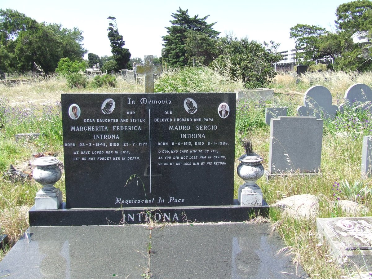 INTRONA Mauro Sergio 1912-1986 :: INTRONA Margherita Federica 1948-1973