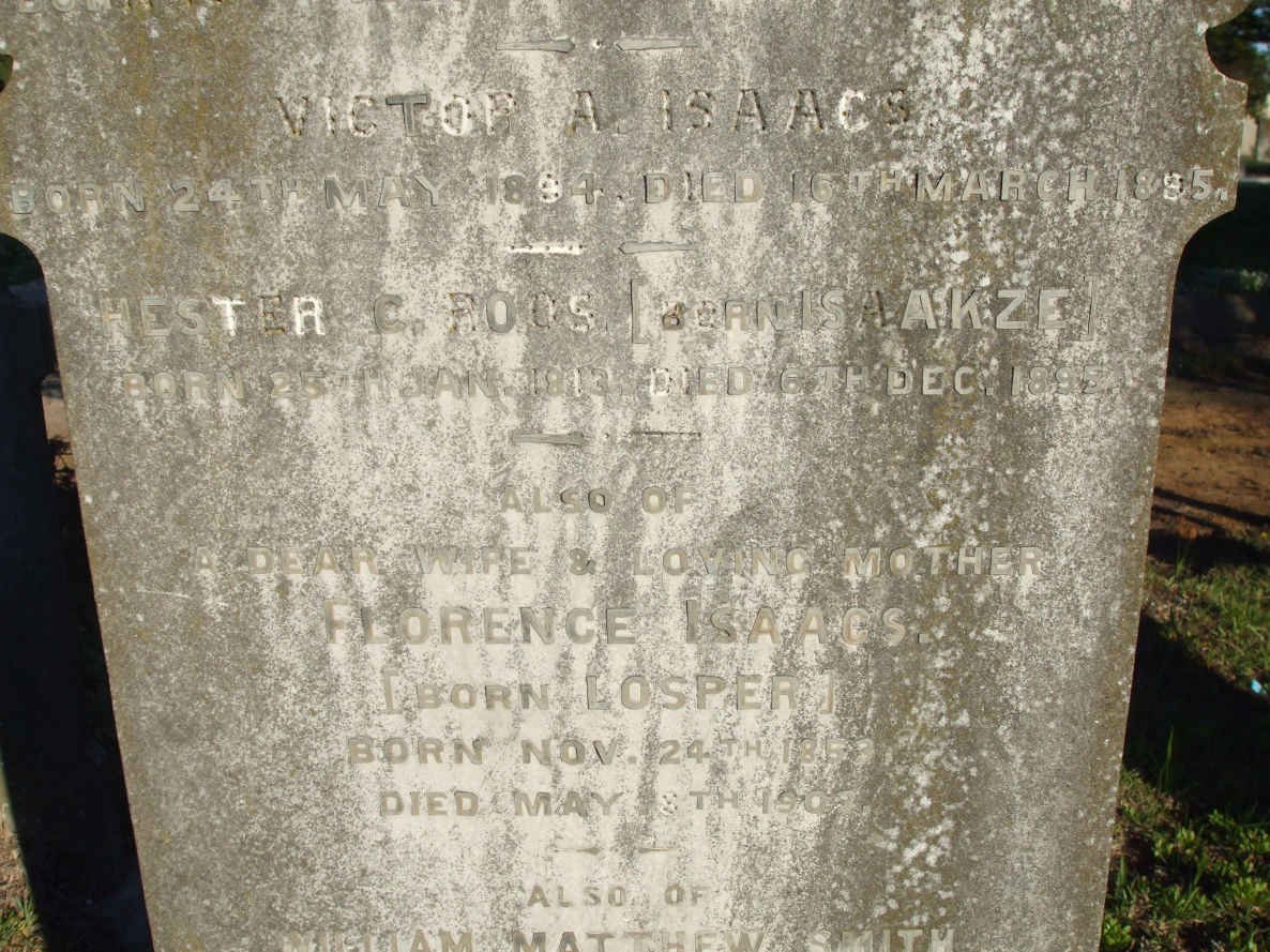ISAACS William W. 1890-1892 :: ISAACS Victor A. 1894-1895