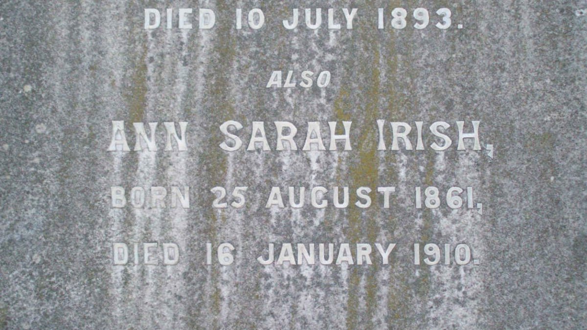 IRISH Ann Sarah 1861-1910