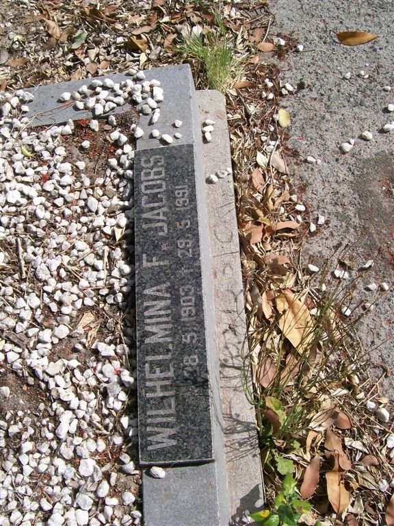 JACOBS Wilhelmina F. 1903-1991
