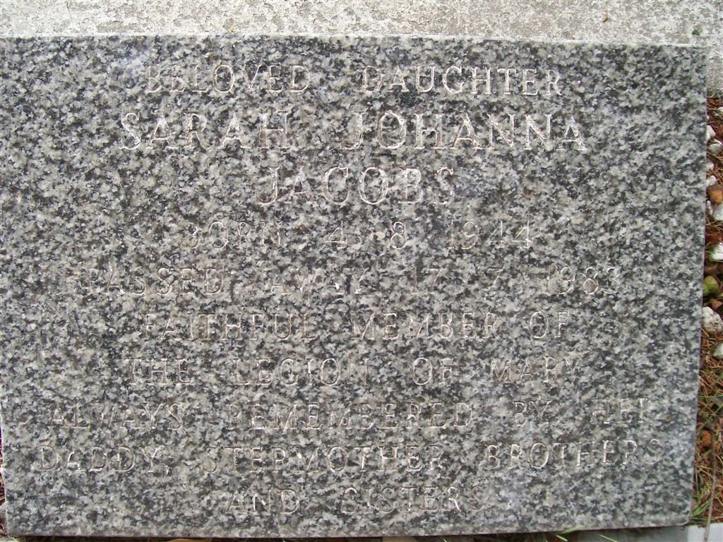 JACOBS Sarah Johanna 1944-1983