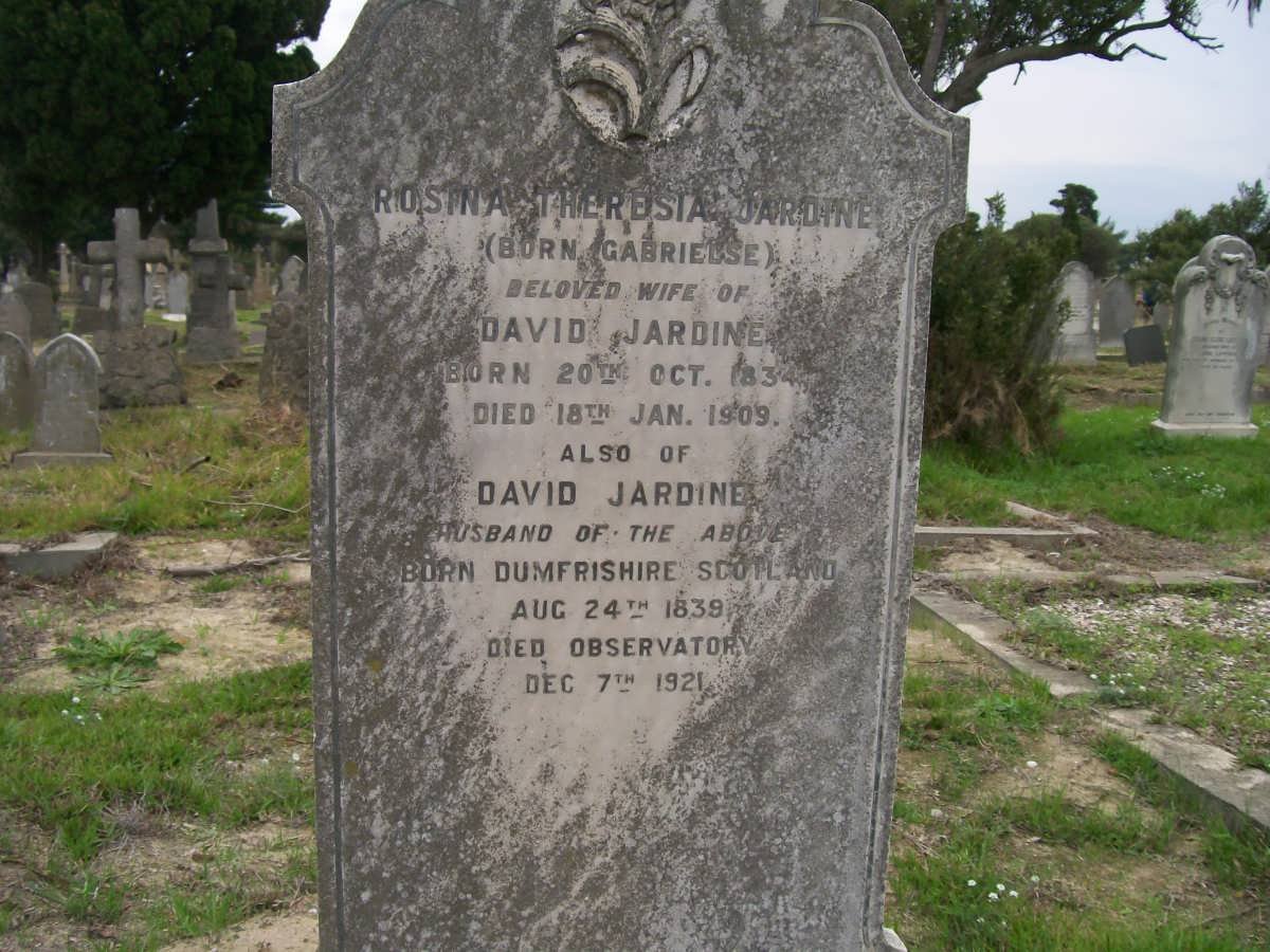 JARDINE David 1839-1921 &amp; Rosina Theresia GABRIELSE 1834-1909