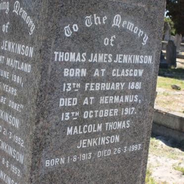 JENKINSON Thomas James 1881-1917 :: JENKINSON Malcolm Thomas 1913-1993