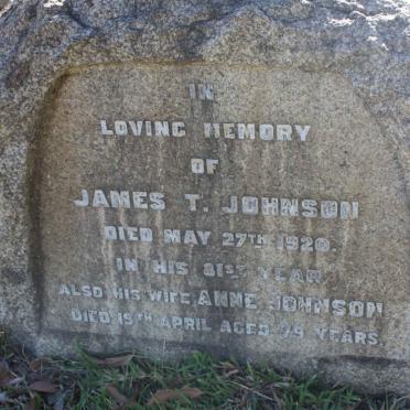 JOHNSON James T. -1920 &amp; Anne ?