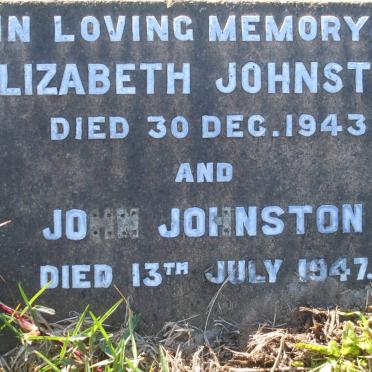 JOHNSTON John -1947 &amp; Elizabeth -1943