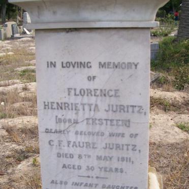 JURITZ Florence Henrietta nee EKSTEEN -1911 :: JURITZ Infant daughter 1911-1911