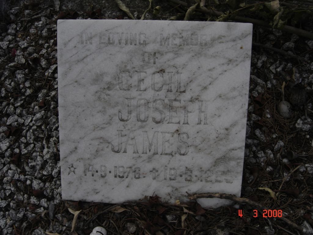 JAMES Cecil Joseph 1976-198?