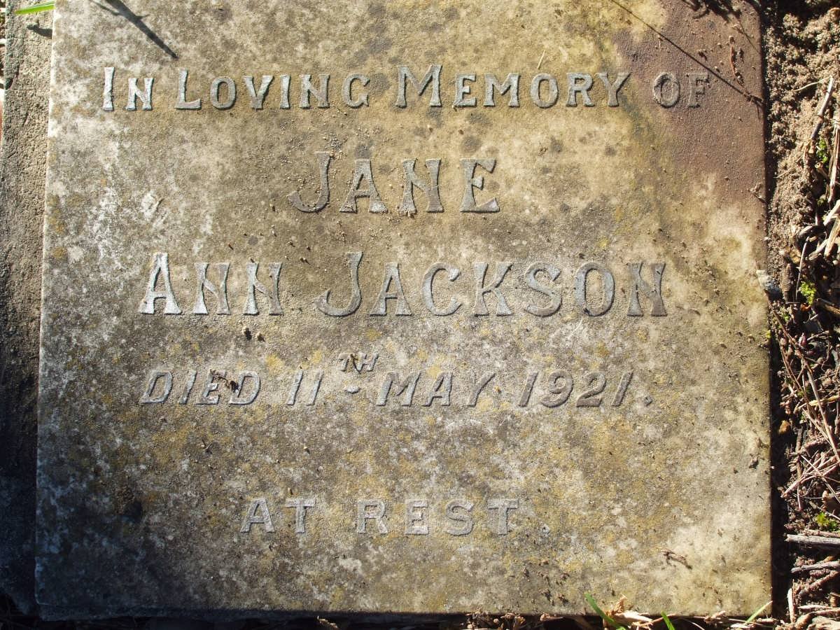 JACKSON Jane Ann -1921