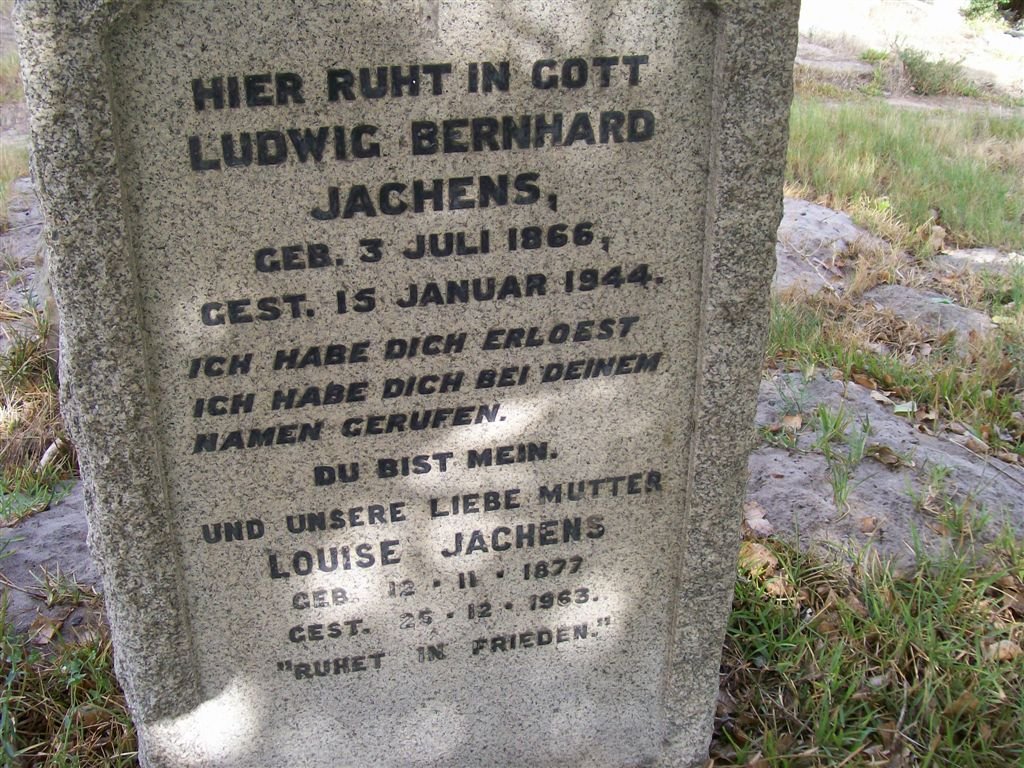 JACHENS Ludwig Bernhard 1866-1944 &amp; Louise 1877-1963