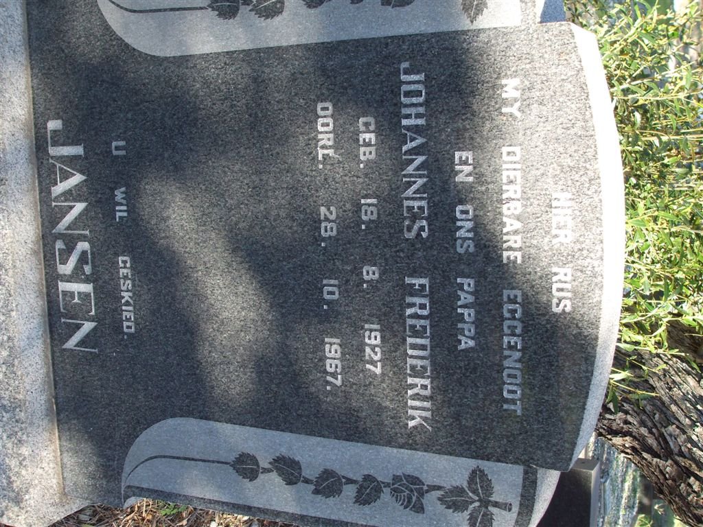 JANSEN Johannes Frederik 1927-1967