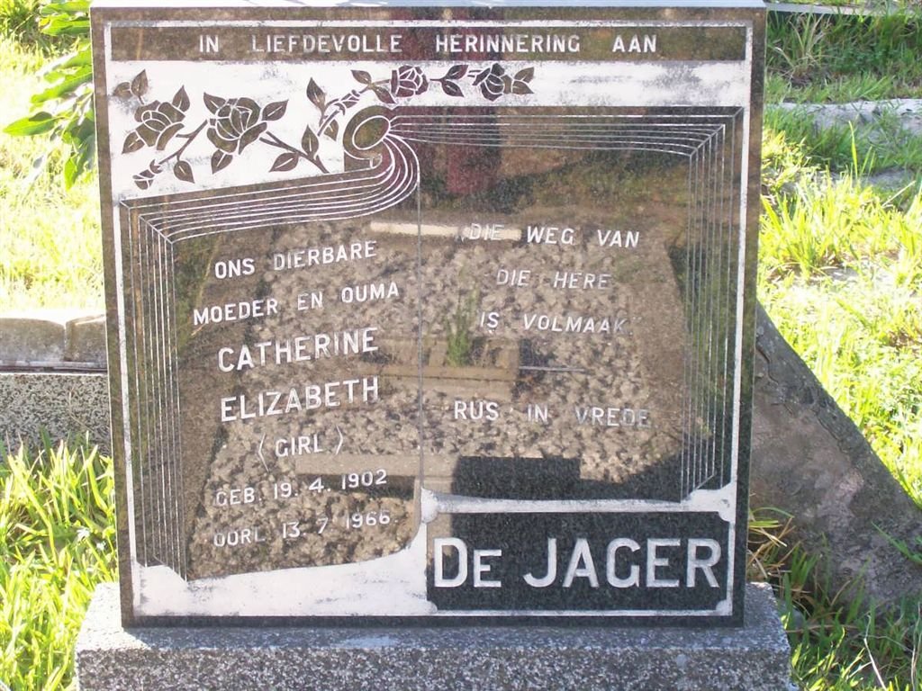JAGER Catherine Elizabeth, de 1902-1966