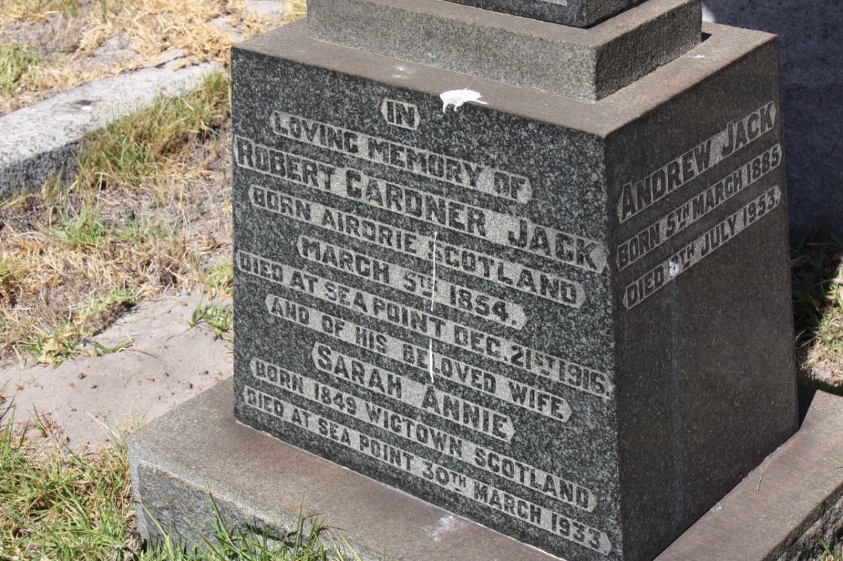 JACK Robert Gardner 1854-1916 &amp; Sarah Annie 1849-1933 :: JACK Andrew 1885-1953