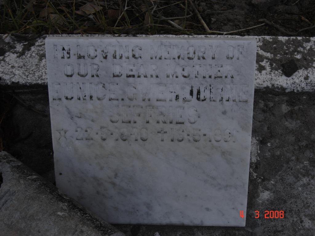 JEFFREYS Eunice Gwendoline 1940-1991