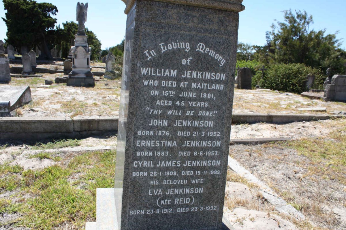 JENKINSON Cyril James 1909-1989 &amp; Eva REID 1912-1992 