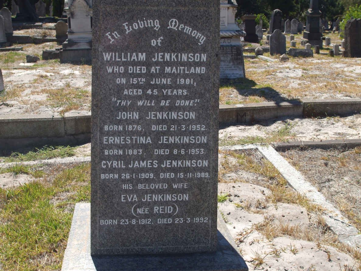 JENKINSON William -1901 :: JENKINSON John 1876-1952 :: JENKINSON Ernestina 1883-1953