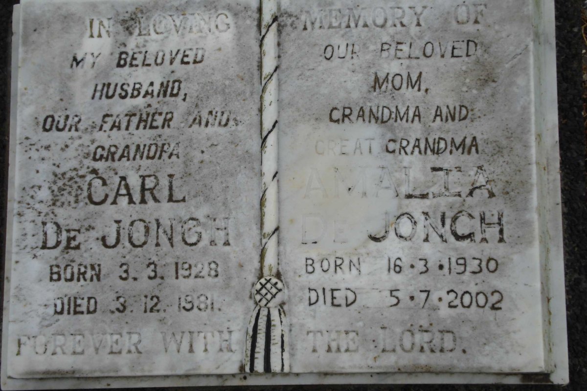 JONGH Carl, de 1928-1981 &amp; Amalia 1930-2002
