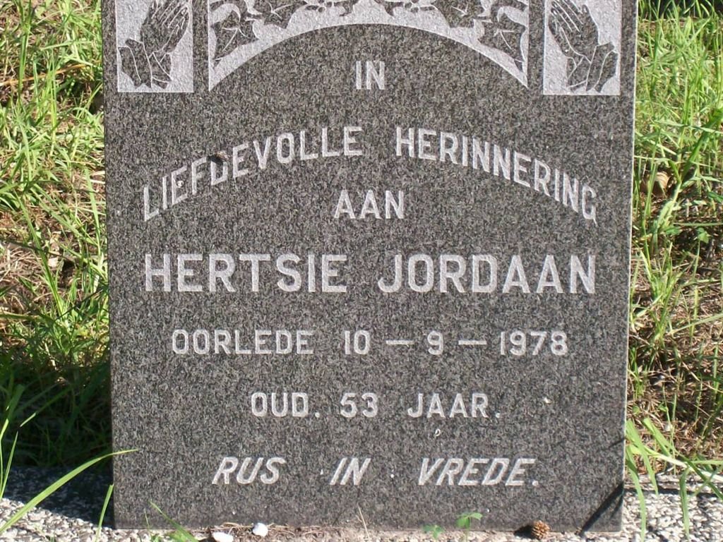 JORDAAN Hertsie -1978