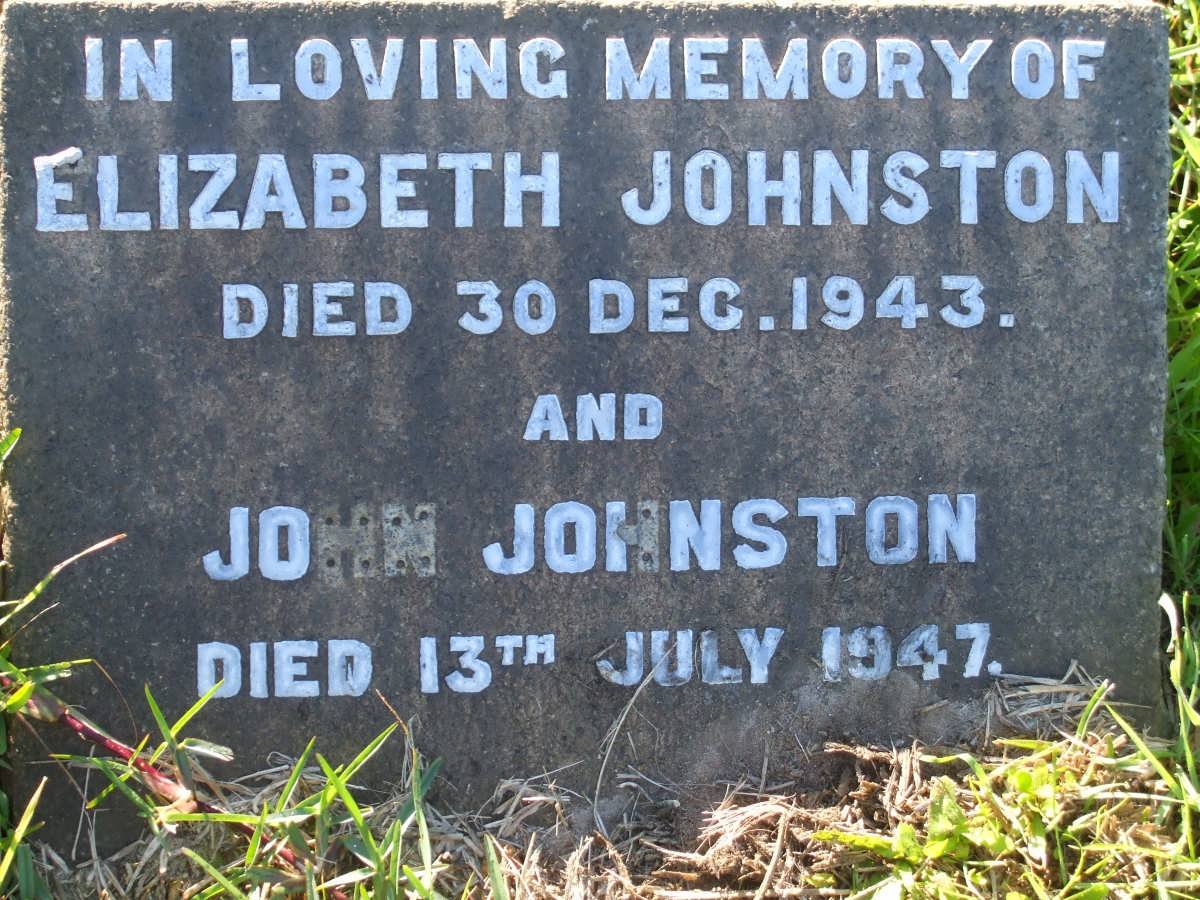 JOHNSTON John -1947 &amp; Elizabeth -1943