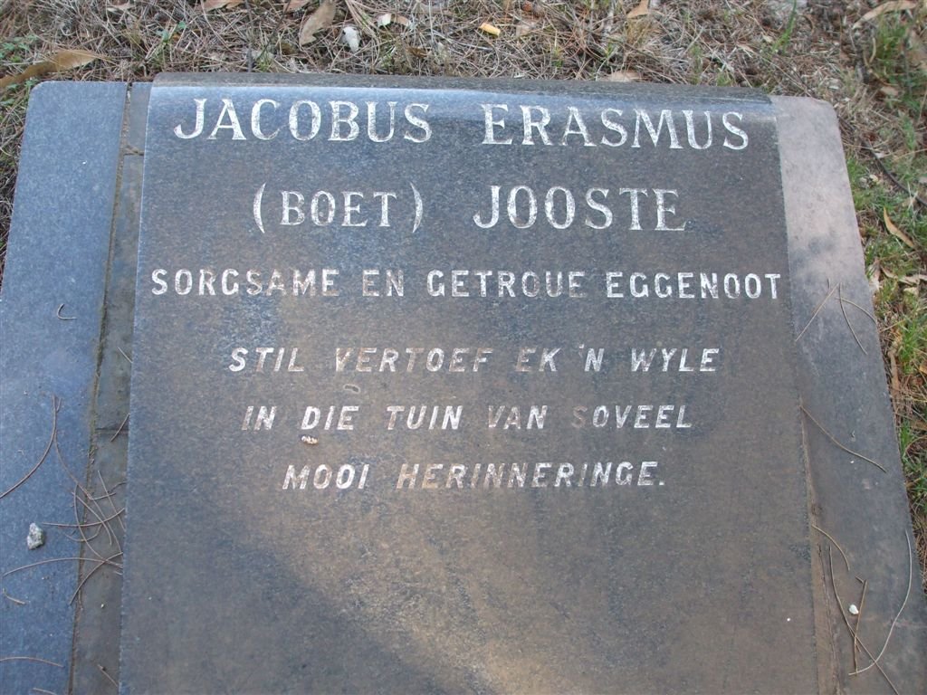 JOOSTE Jacobus Erasmus