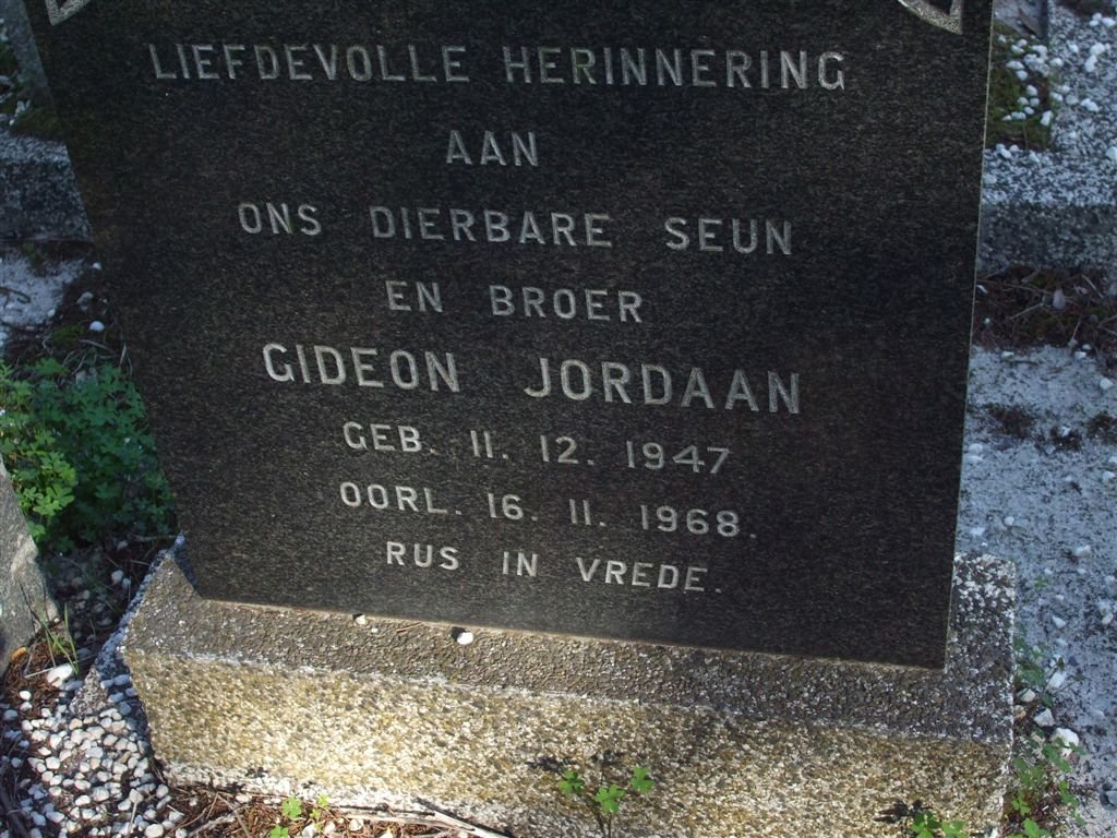 JORDAAN Gideon 1947-1968