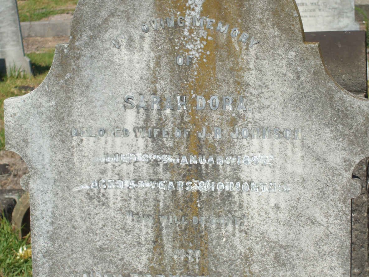 JOHNSON Sarah Dora -1897