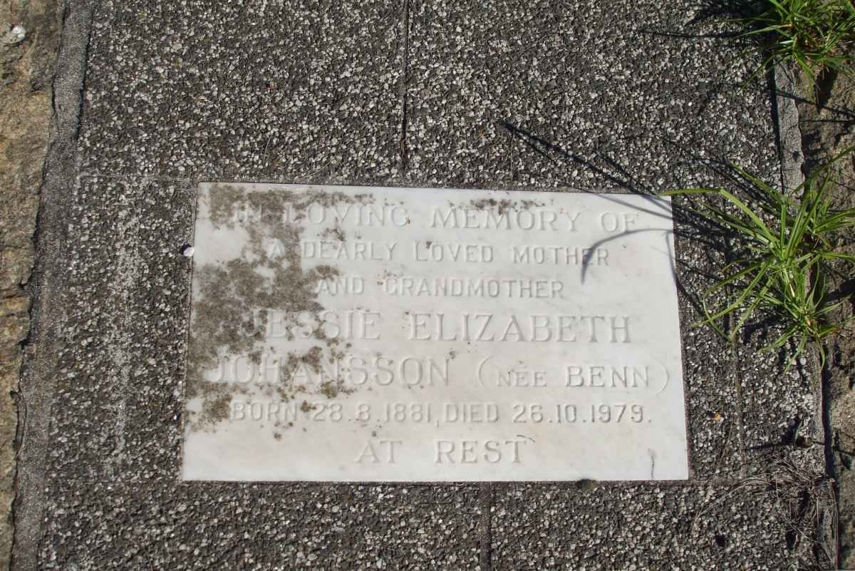 JOHANSSON Jessie Elizabeth nee BENN 1881-1979