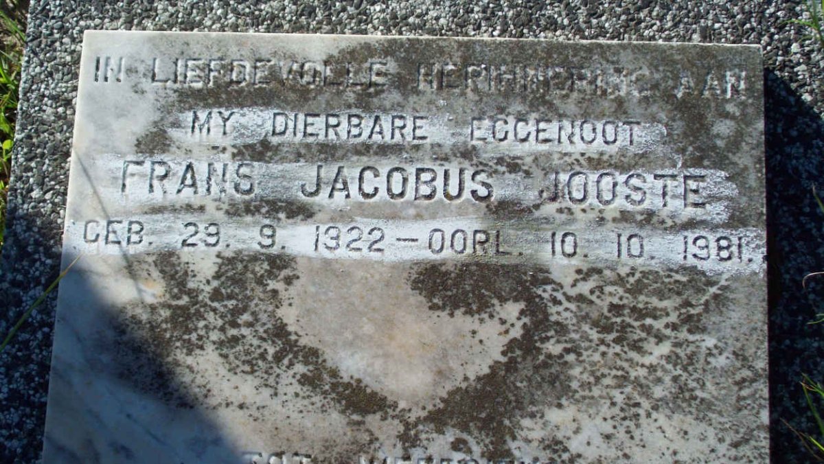 JOOSTE Frans Jacobus 1922-1981