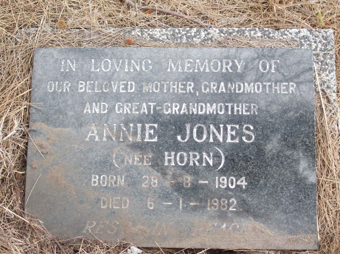 JONES Annie nee HORN 1904-1982