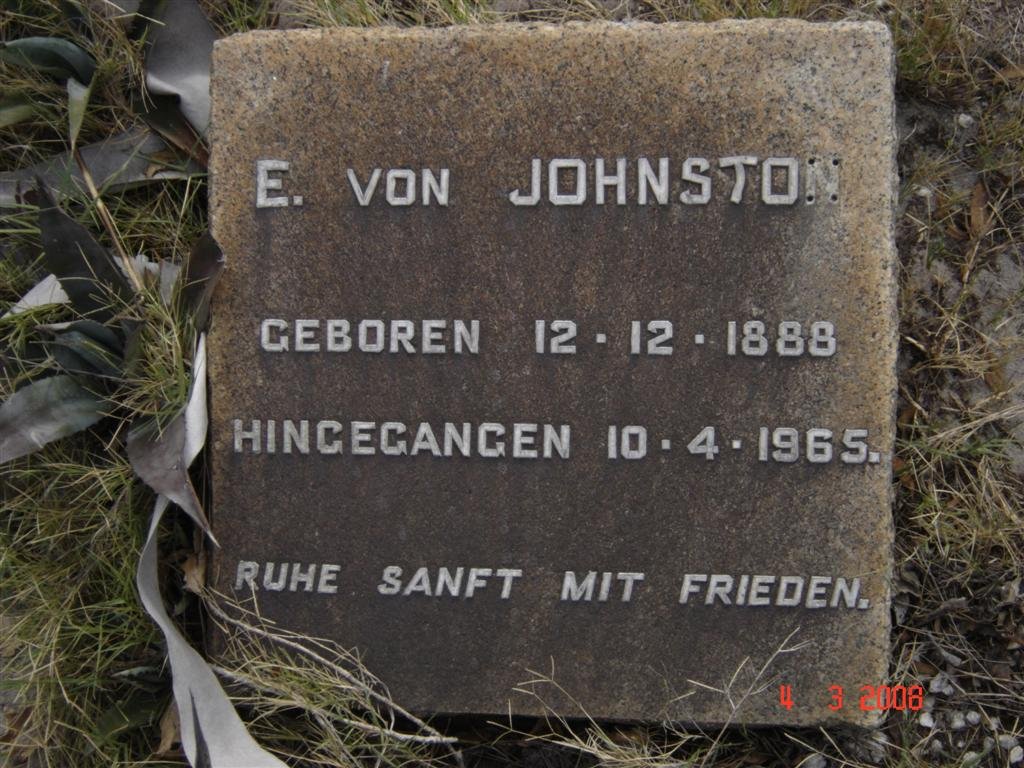JOHNSTON E. von 1888-1965