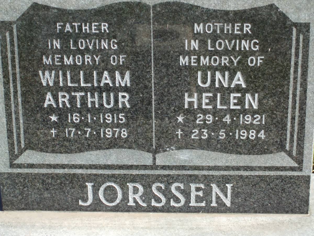 JORSSEN William Arthur 1915-1978 &amp; Una Helen 1921-1984