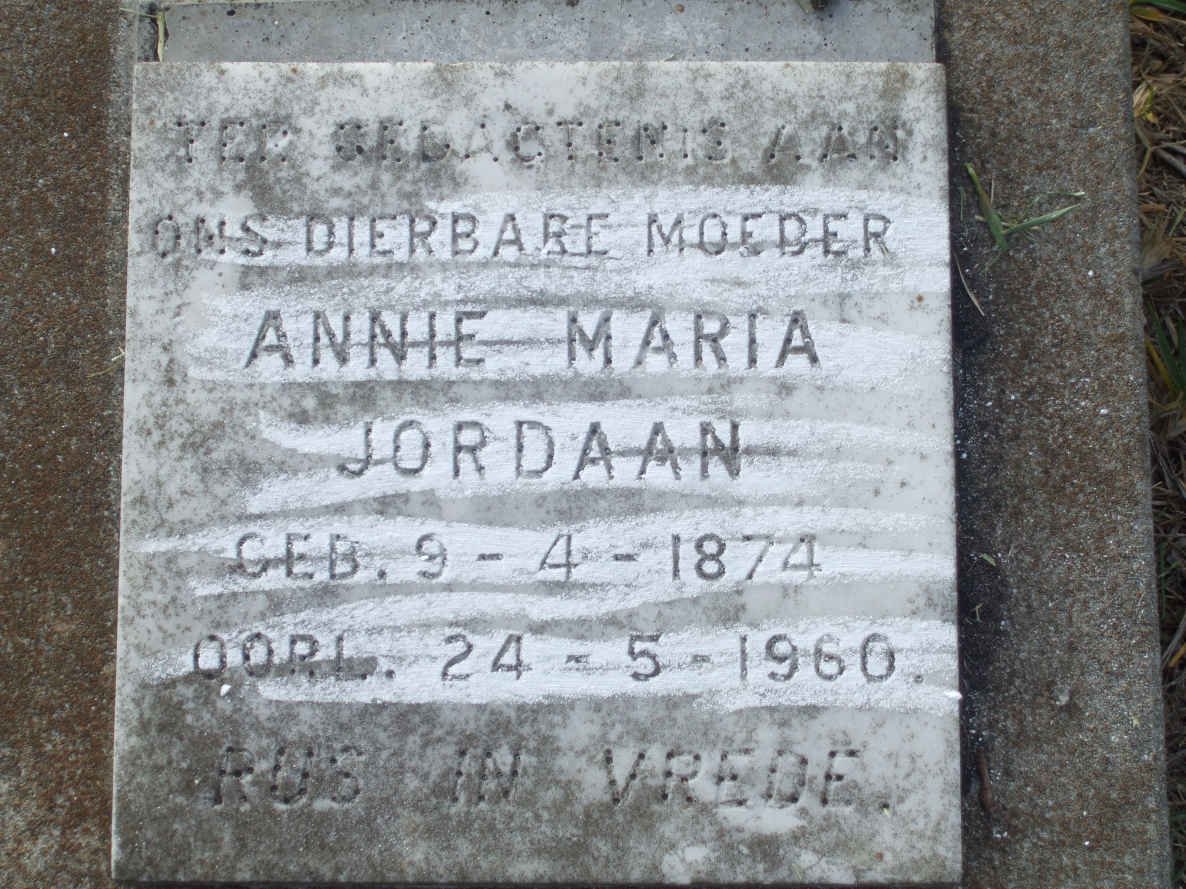JORDAAN Annie Maria 1874-1960