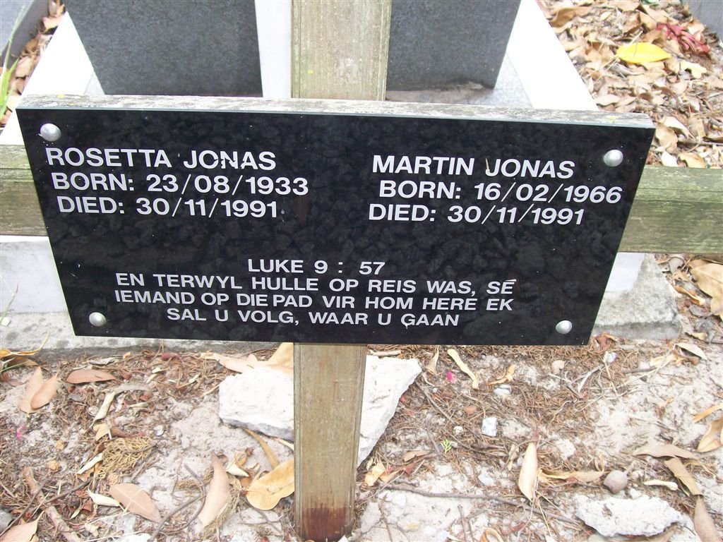 JONAS Rosetta 1933-1991 :: JONAS Martin 1966-1991