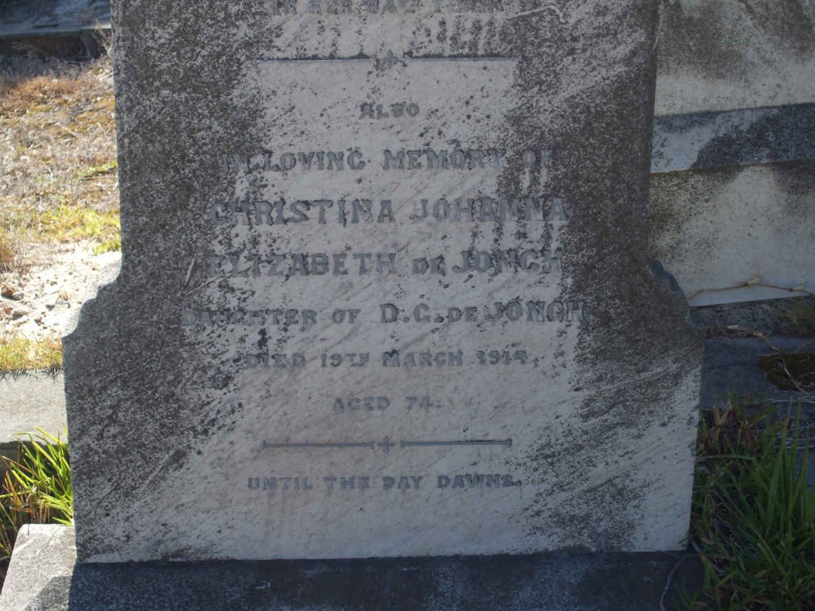 JONGH Christina Johanna Elizabeth, de -1944