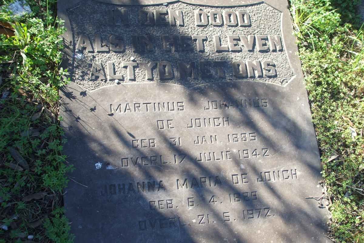 JONGH Marthinus Johannes, de 1885-1972 &amp; Johanna Maria 1889-1972