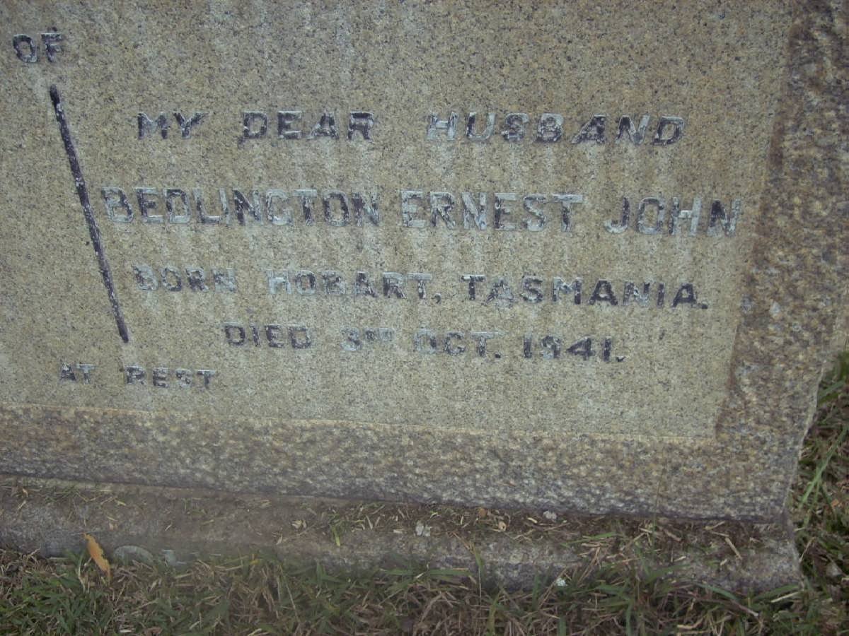 JOHN Bedungton Ernest -1941
