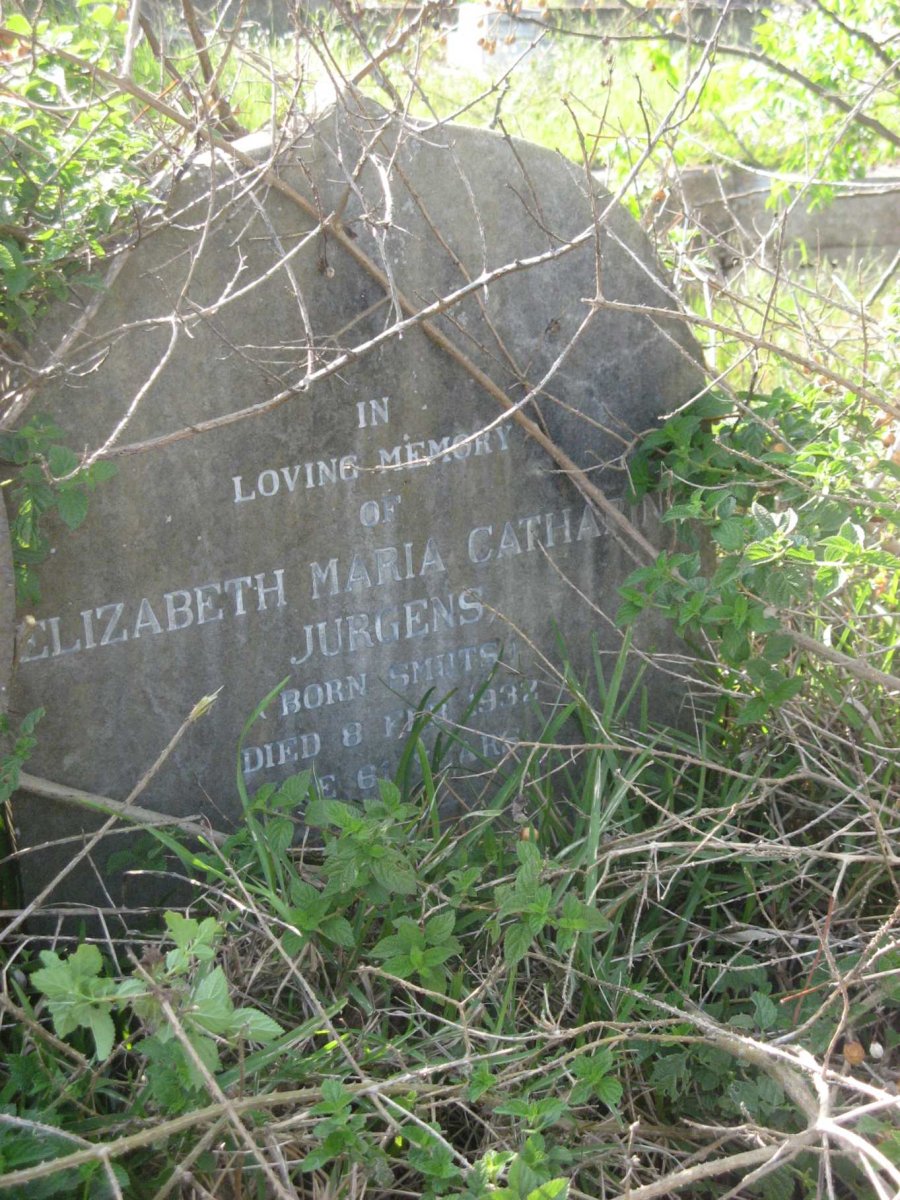 JURGENS Elizabeth Maria Catharina nee SMUTS -1932