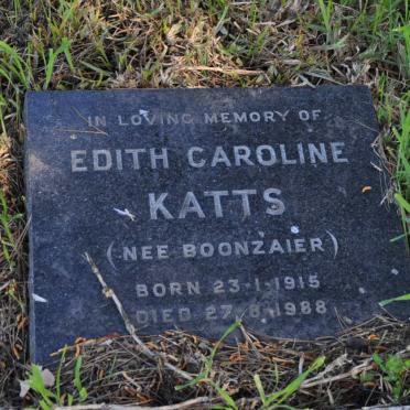 KATTS Edith Caroline nee BOONZAIER 1915-1988