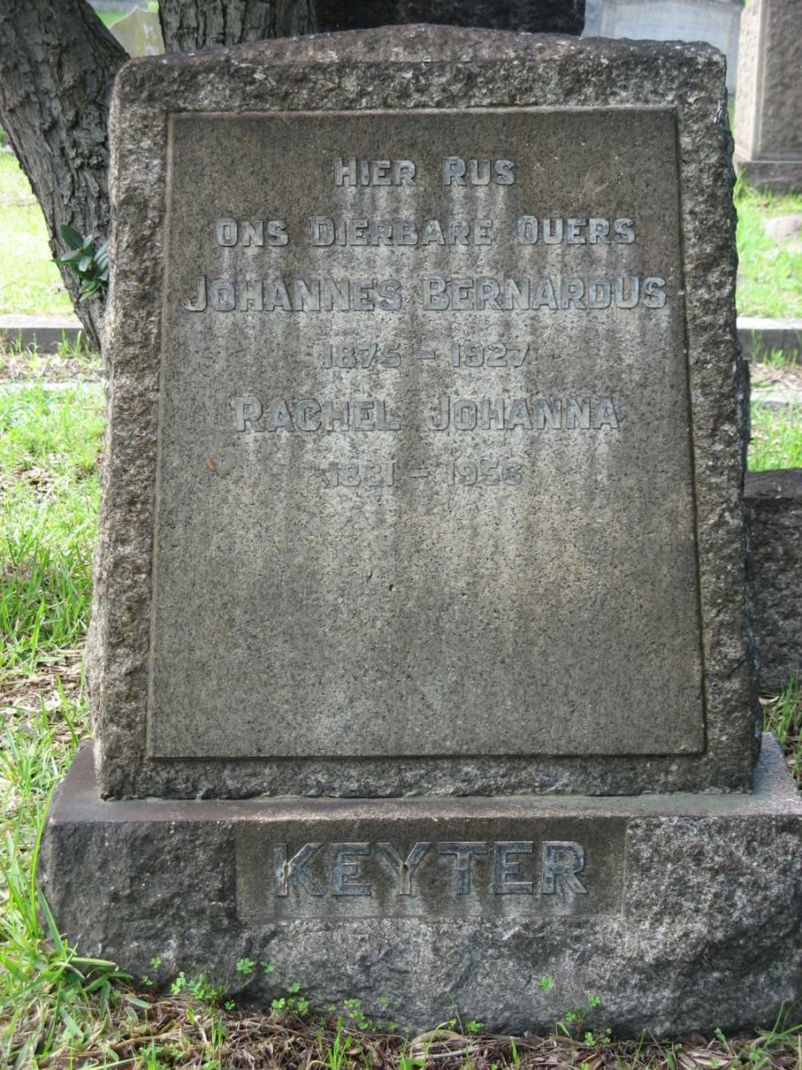 KEYTER Johannes Bernardus 1875-1927 &amp; Rachel Johanna 1881-1956