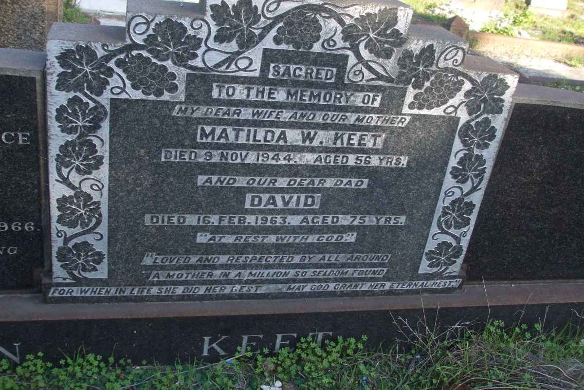 KEET David -1963 &amp; Matilda W. -1944