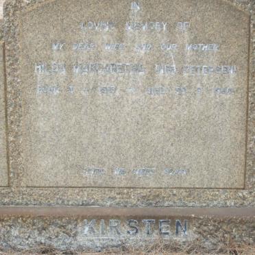 KIRSTEN Hilda Margaretha nee PETERSEN 1913-1960
