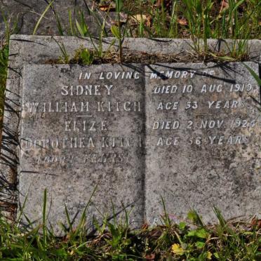 KITCH Sidney William -1919 &amp; Elize Dorothea FEHRS -1924