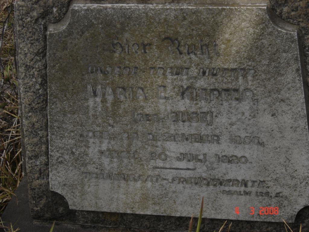 KIEPFER Maria E. nee GUSE 1856-1920
