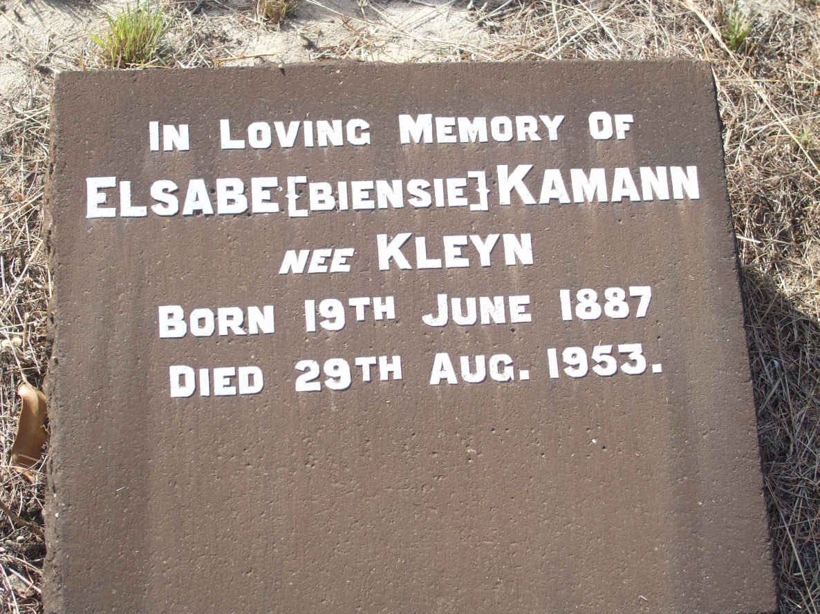 KAMANN Elsabe nee KLEYN 1887-1953