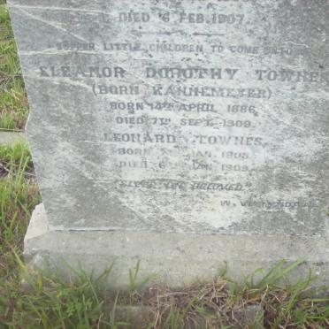 TOWNES Eleanor Dorothy 1886-1909 nee KANNEMEYER :: TOWNES Leonard 1905-1909