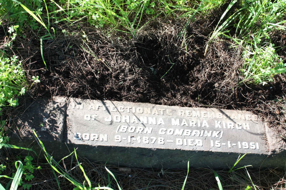 KIRCH Johanna Maria nee COMBRINK 1878-1951