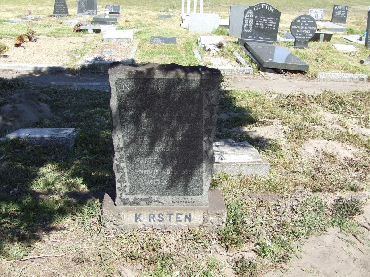 KIRSTIN Walter Martin -1955 &amp; Theresa Antoinette -1955