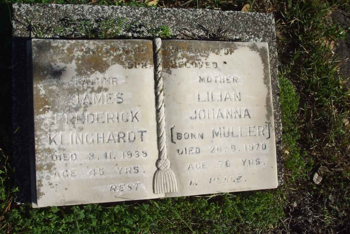 KLINGHARDT James Frederick -1935 &amp; Lilian Johanna MULLER -1970