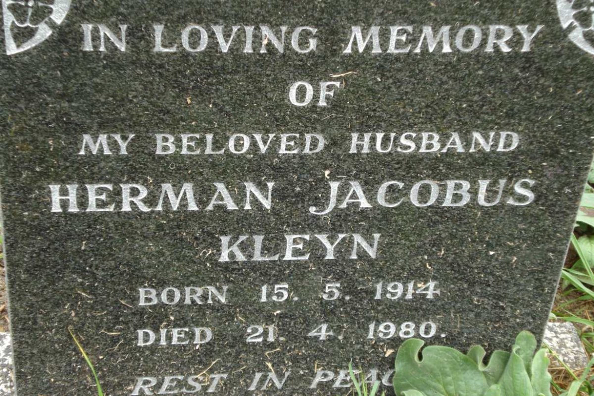 KLEYN Herman Jacobus 1914-1980